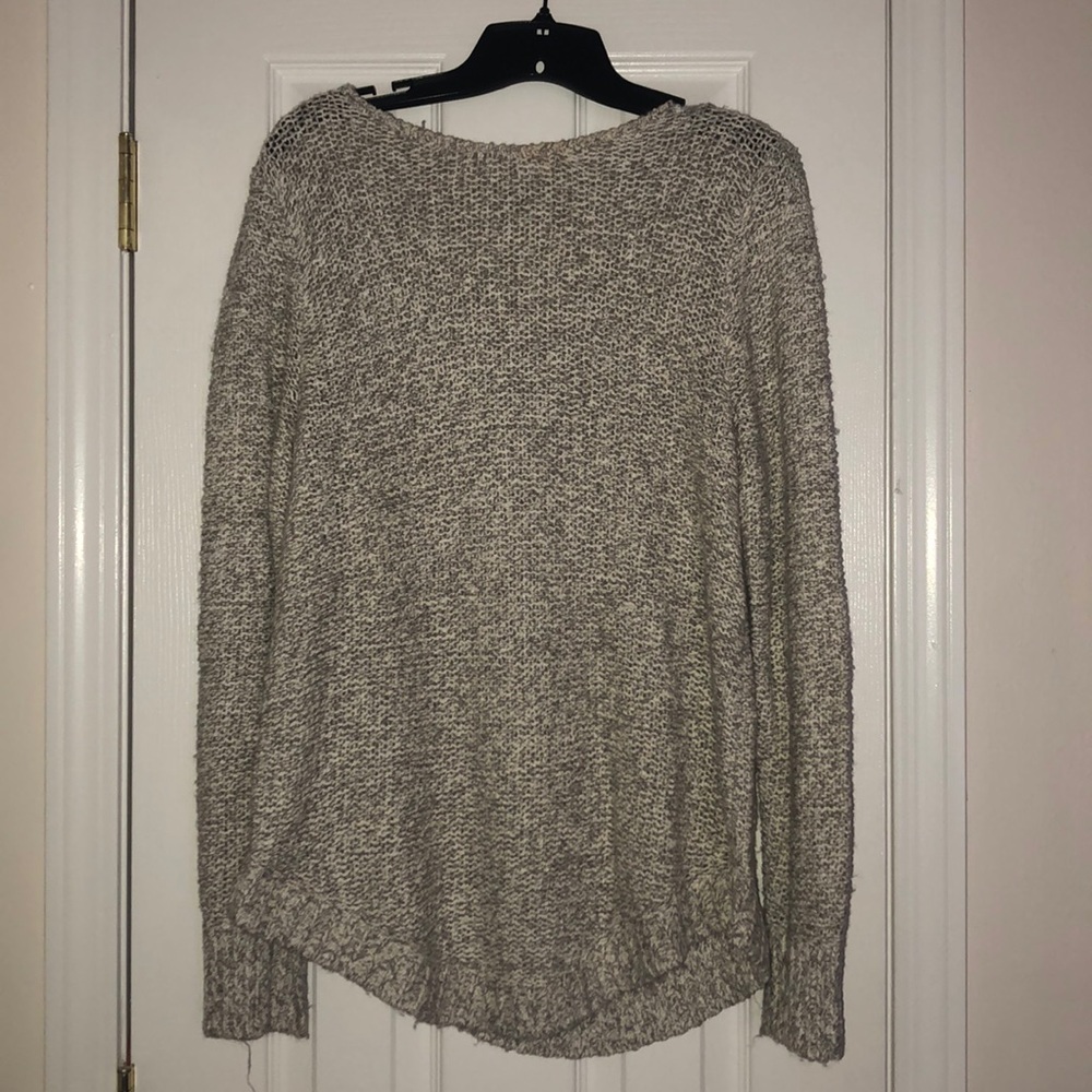 (Loft) grey sweater with split detail sleeve